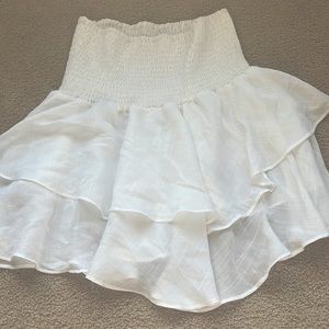 SHEIN white flowy mini skirt